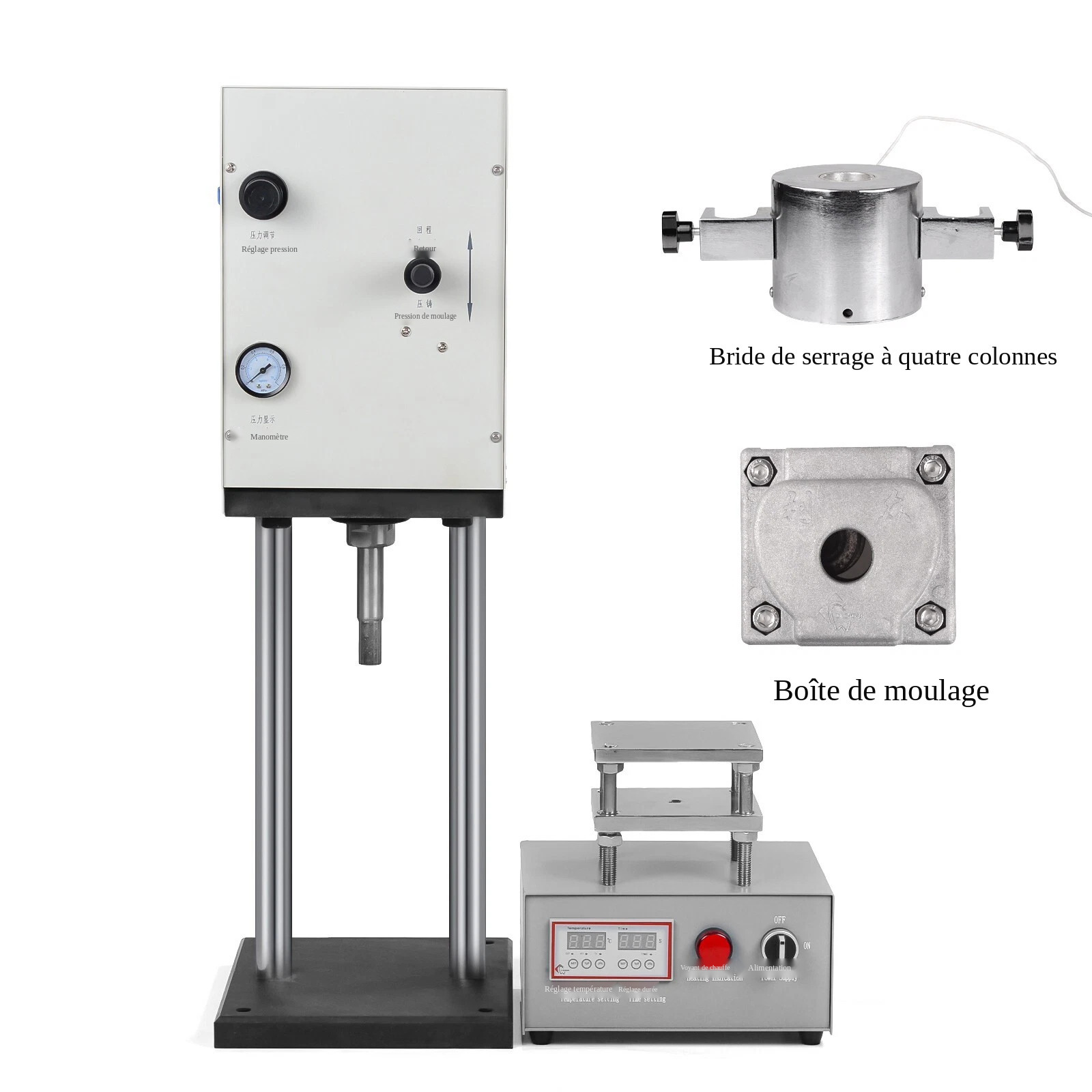 Syst&egrave;me pneumatique d'injection pour proth&egrave;ses flexibles dentaires LIZHONG LZYX-IV