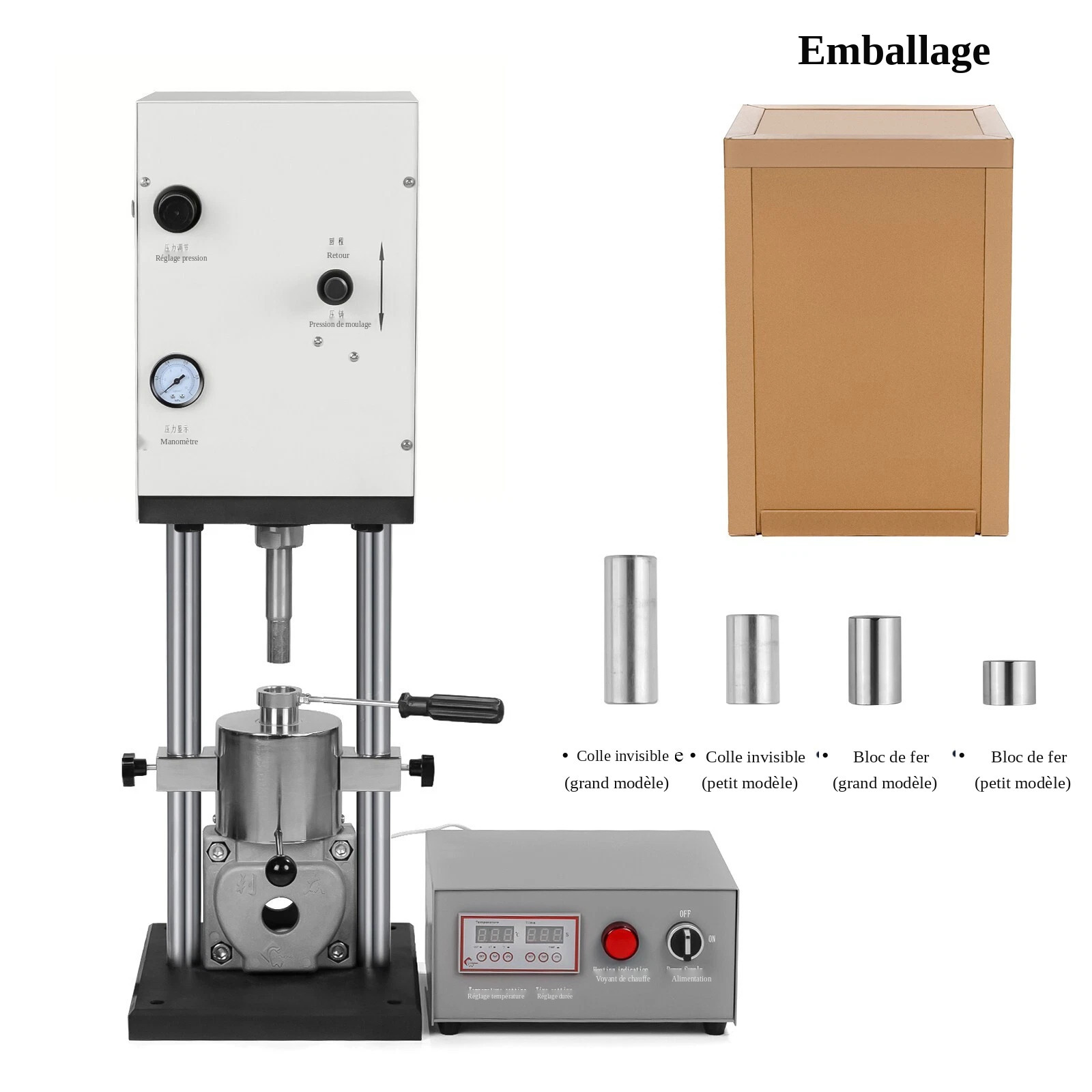 Syst&egrave;me pneumatique d'injection pour proth&egrave;ses flexibles dentaires LIZHONG LZYX-IV
